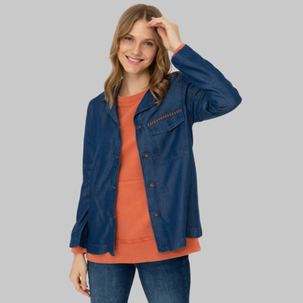 Women's Dark Blue Jean Shirt