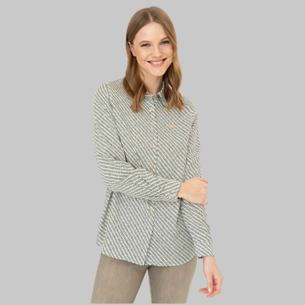 Women's Khaki Long Sleeve Shirt