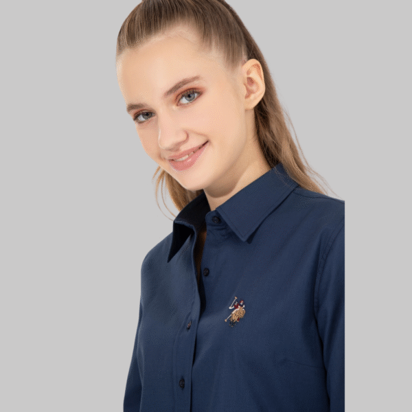 Women's Navy Blue Long Sleeve Basic Shirt