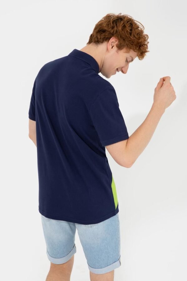 Men's Navy Polo Neck T-Shirt