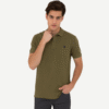 Men's Dark Green Polo Neck T-Shirt