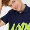 Men's Navy Polo Neck T-Shirt