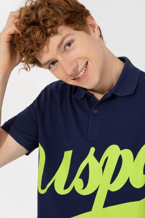 Men's Navy Polo Neck T-Shirt