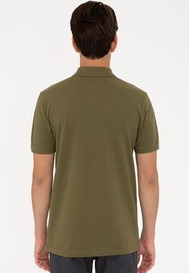 Men's Dark Green Polo Neck T-Shirt