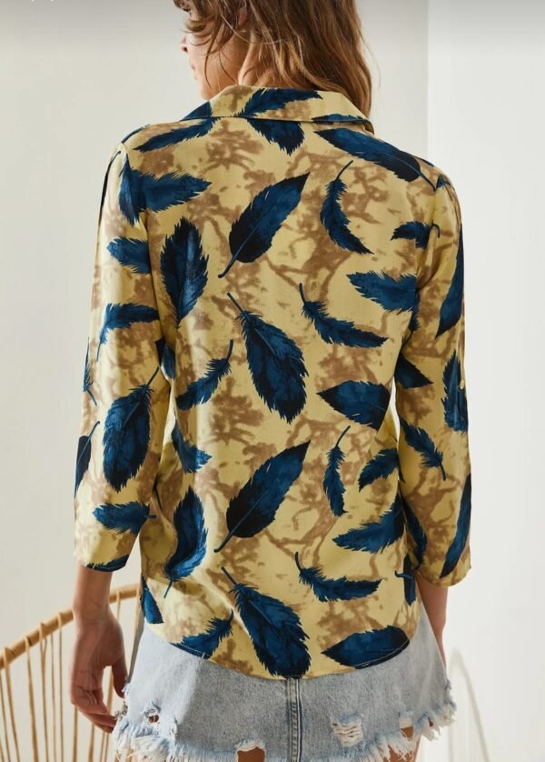 Bianco Luciadın Multi Patterned Folded Sleeve Shirt
