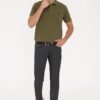 Men's Dark Green Polo Neck T-Shirt