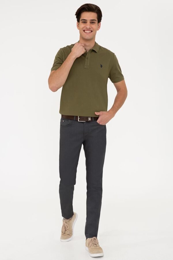 Men's Dark Green Polo Neck T-Shirt
