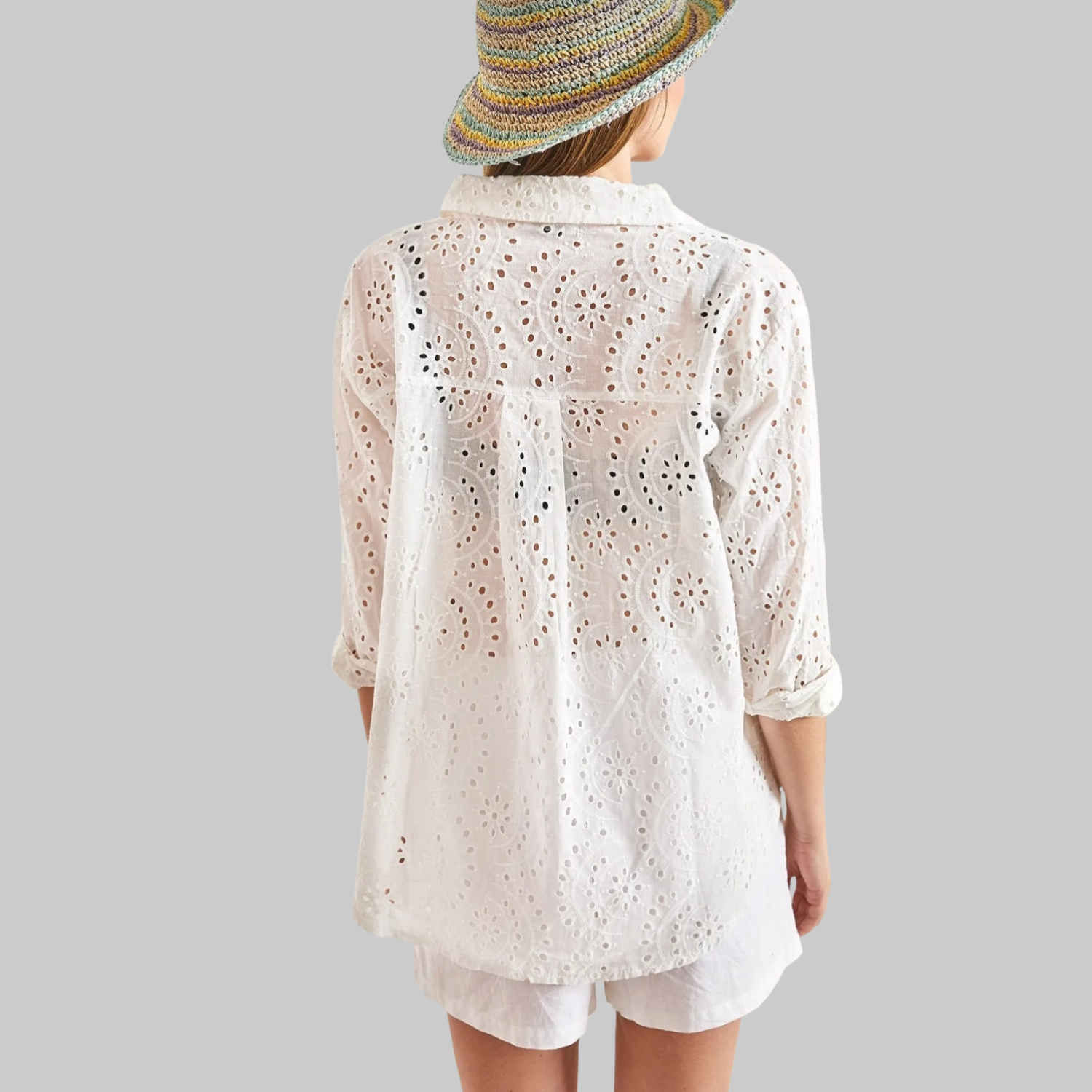 Bianco Lucci Women's Lace Shirt