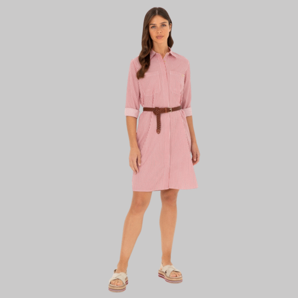 Women's Red Striped Woven Dress
