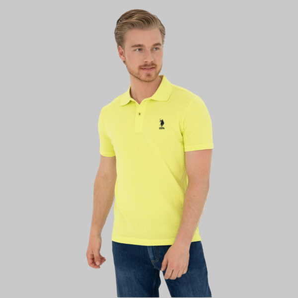 Men's Slim Fit Polo Collar  Pistachio Green Basic T-Shirt