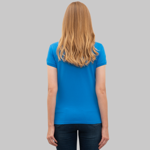 Women's Cobalt Blue Polo Neck T-Shirt Basic