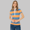 Women's Orange Polo Neck T-Shirt