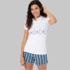 Women's Blue Polo Neck T-Shirt