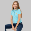 Women's Turquoise Basic Polo Neck T-Shirt