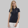 Women's Navy Blue Polo Neck T-Shirt Basic