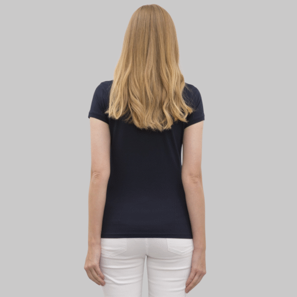 Women's Navy Blue Polo Neck T-Shirt Basic