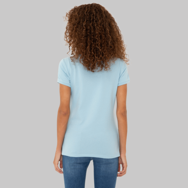 Women's Light Indigo Basic Polo Neck T-Shirt