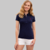 Women's Navy Blue Polo Neck T-Shirt Basic