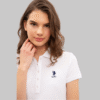 Women's White Polo Neck T-Shirt Basic