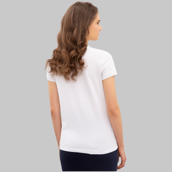 Women's White Polo Neck T-Shirt Basic