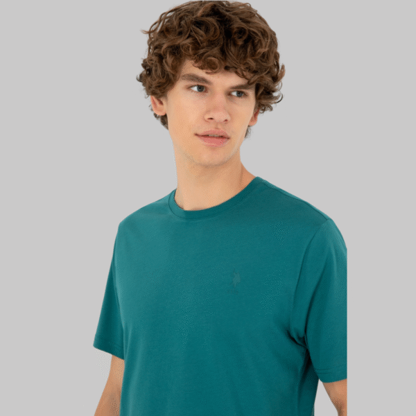 Men's Regular Fit Crew Neck Dark Green Basic