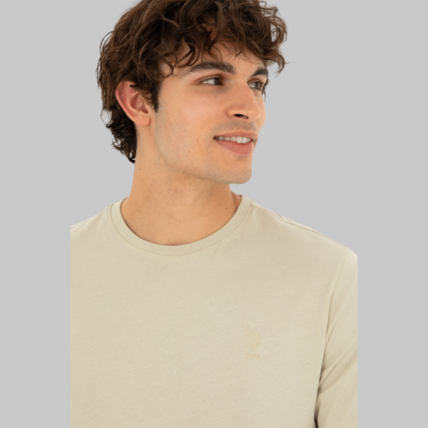 Men's Regular Fit Crew Neck Stone Basic T-Shirt