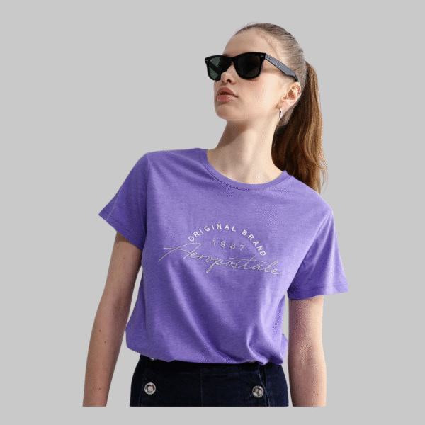 Aeropostale Crew Neck purple Women T-shirt