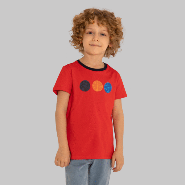Boy's Red Crew Neck T-Shirt