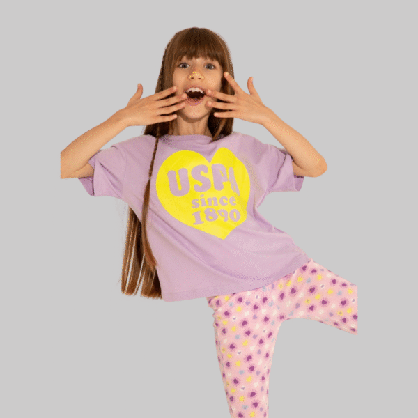 Girl Lilac Crew Neck T-Shirt
