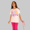 Girls Ecru Crew Neck T-Shirt