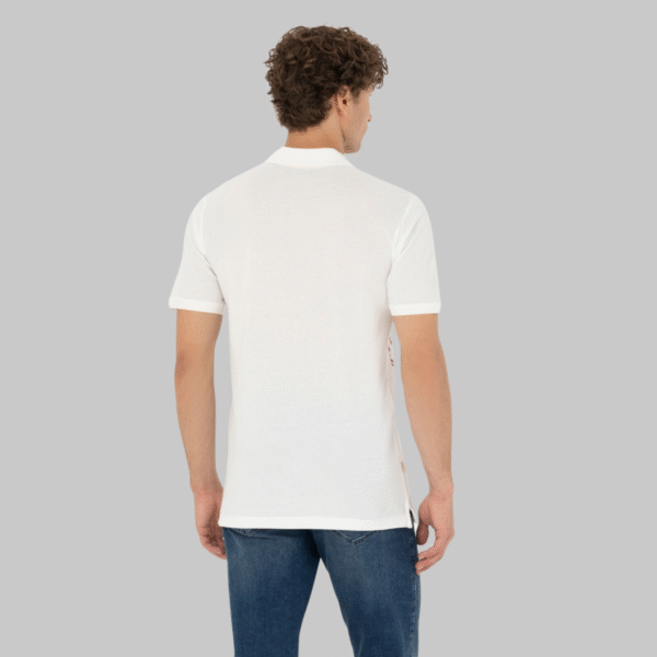 Ecru Slim Fit Polo Neck T-Shirt