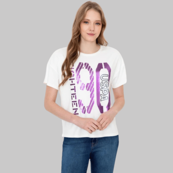 Women's White Crew Neck T-Shirt