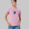 Aeropostal Crew Neck Embroidered Pink Women's T-shirt