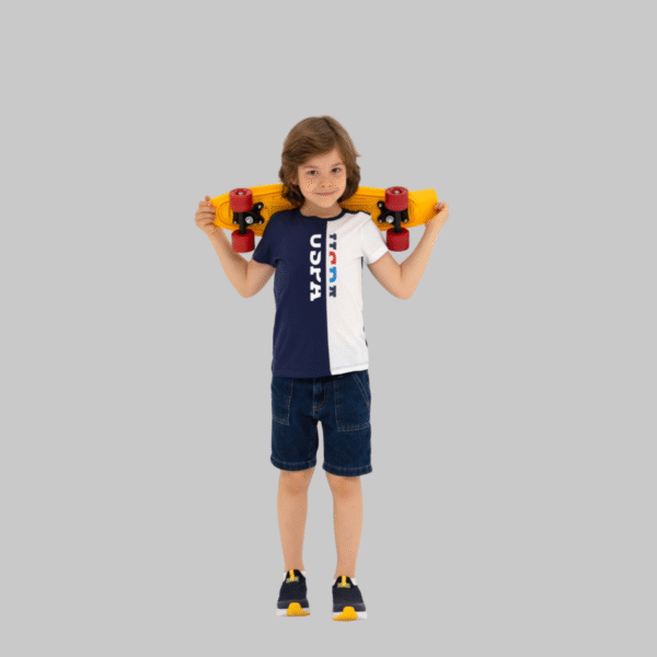Kids Navy Blue Crew Neck T-Shirt