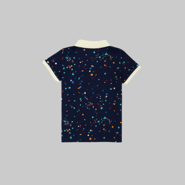 Boy Navy Blue Polo Neck T-Shirt