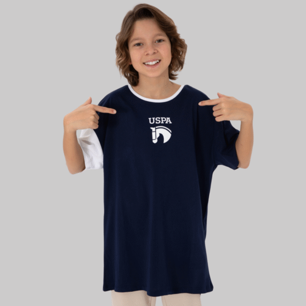 Boy Navy Blue Crew Neck Oversize T-Shirt