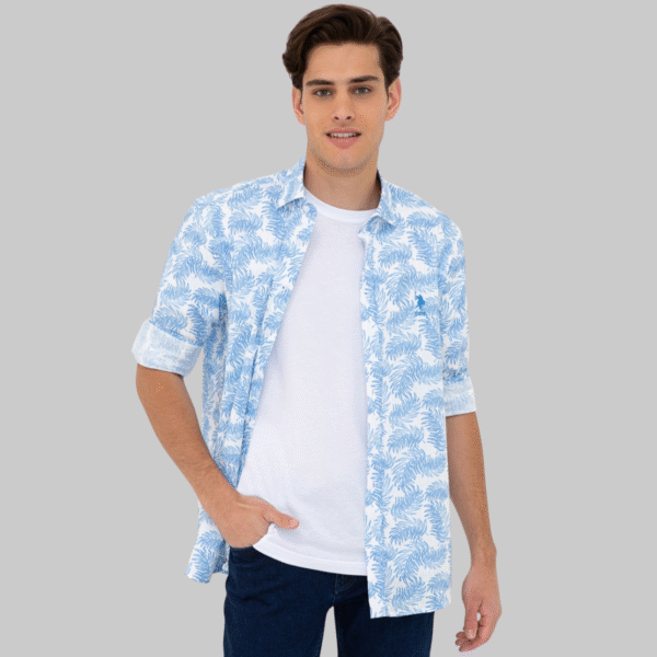 Men's Blue Long Sleeve Shirt