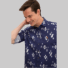 Men's Navy Blue Long Sleeve Shirt