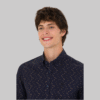 Men's Navy Blue Long Sleeve Shirt