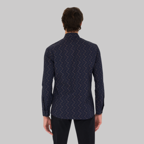 Men's Navy Blue Long Sleeve Shirt