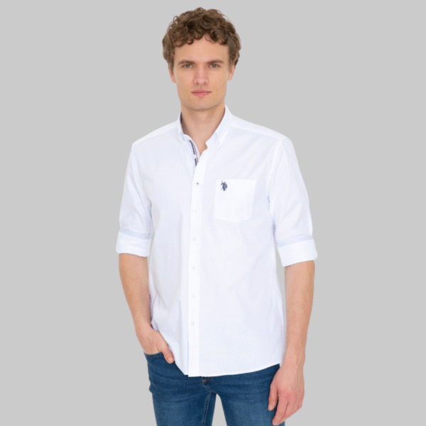Men's White Long Sleeve Shirt