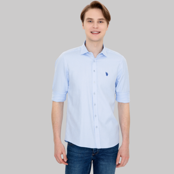 Men's Light Blue Long Sleeve Shirt