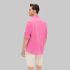 Men's Pink Linen Look Basic Shirt