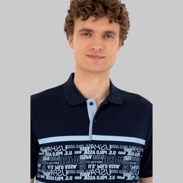 Men's Regular Fit Polo Collar Navy Blue T-Shirt