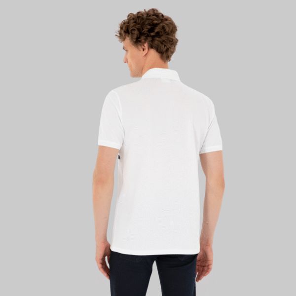 Men's Regular Fit Polo Neck White T-Shirt