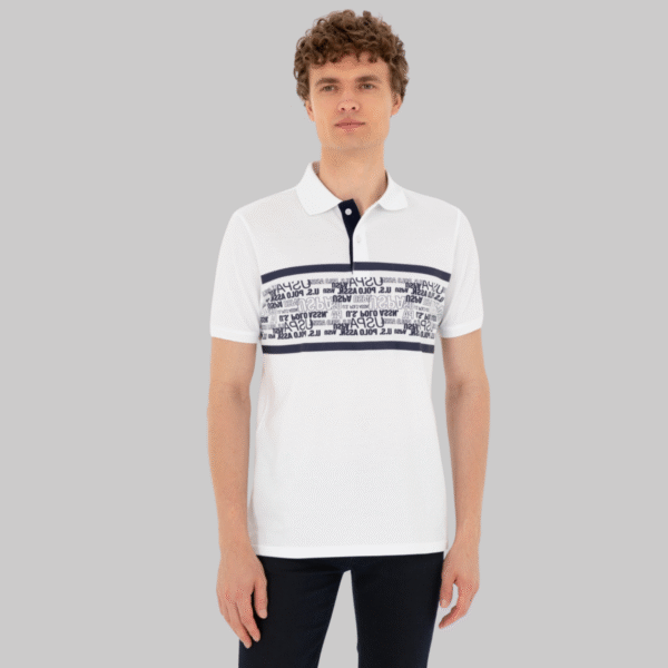 Men's Regular Fit Polo Neck White T-Shirt