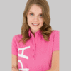 Women's Pink Polo Neck T-Shirt