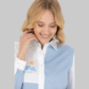 Women's Blue Long Sleeve Shirt