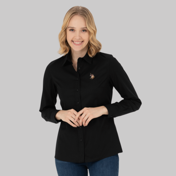 Women's Black Long Sleeve Basic Shirt