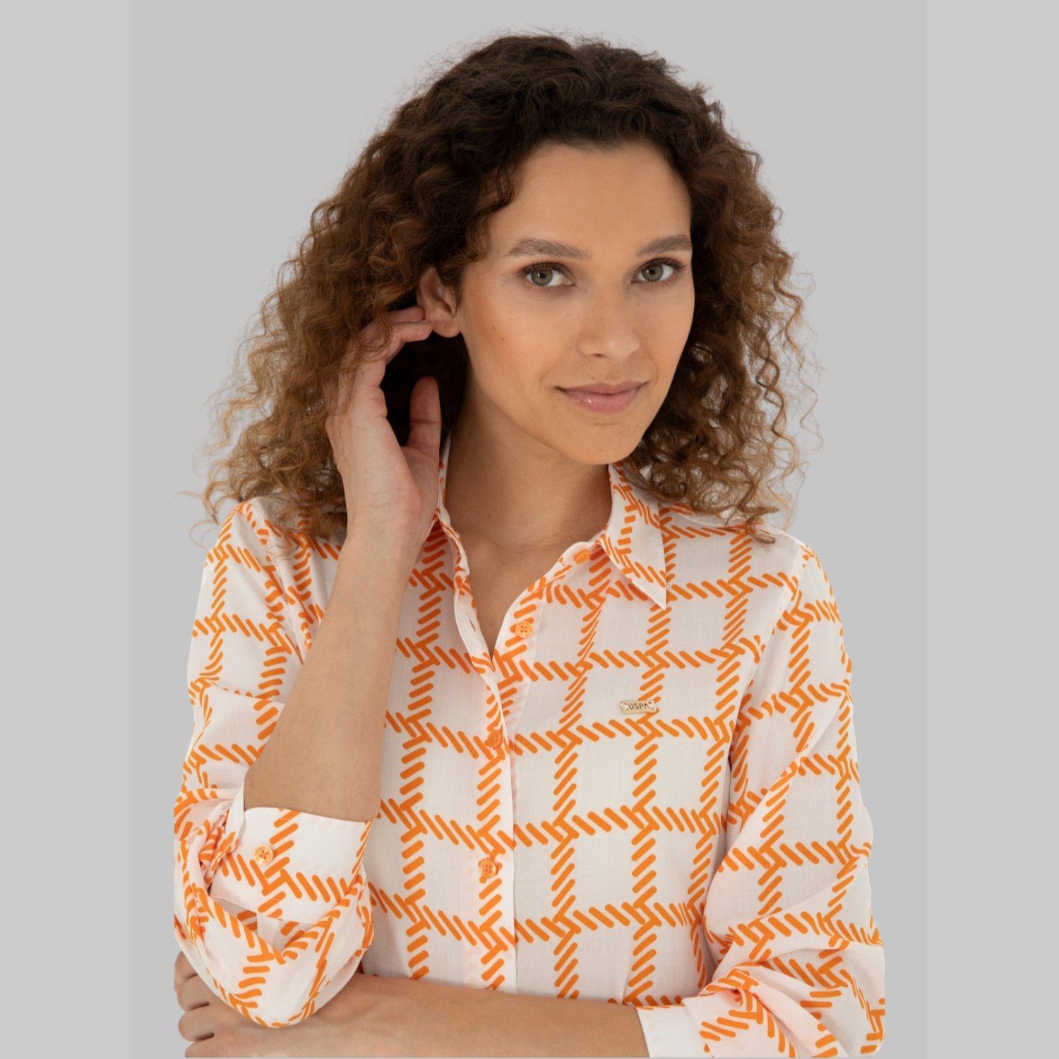 Women's Orange Long Sleeve Shirt